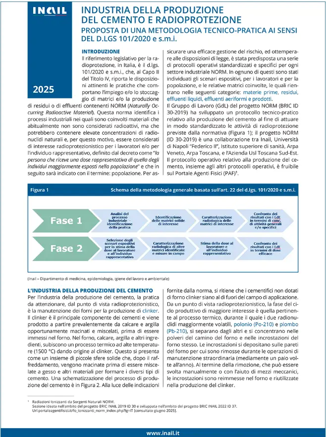 Industria della produzione del cemento e Radioprotezione